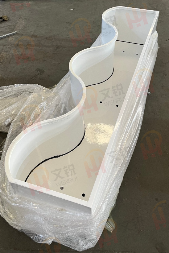 Custom Curved Wave Shape Metal Planter Box, Powder Coated Decorative Steel Planter