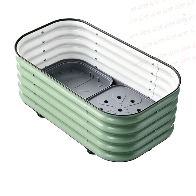 Versatile Metal Planter Box with Rolling Wheels for Gardens