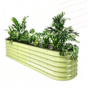 Durable Metal Planter with Wheels for Garden and Patio