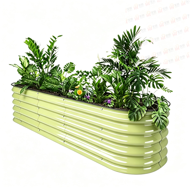 Durable Metal Planter with Wheels for Garden and Patio