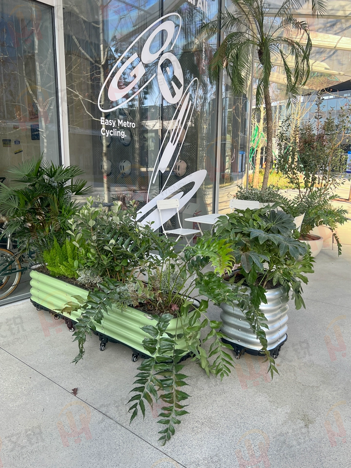 Durable Metal Planter with Wheels for Garden and Patio