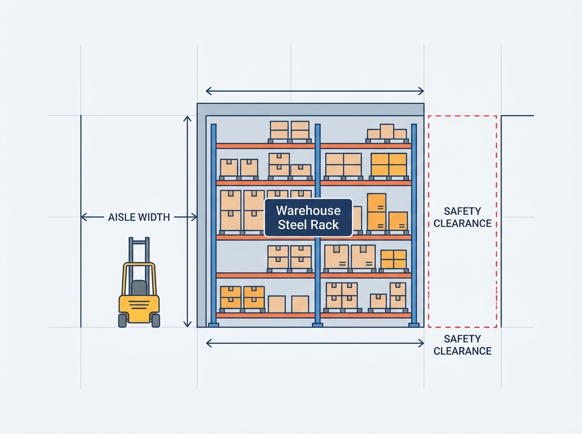 Warehouse Steel Rack Installation Space
